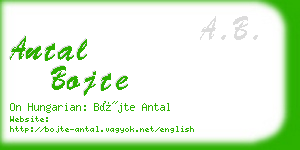 antal bojte business card